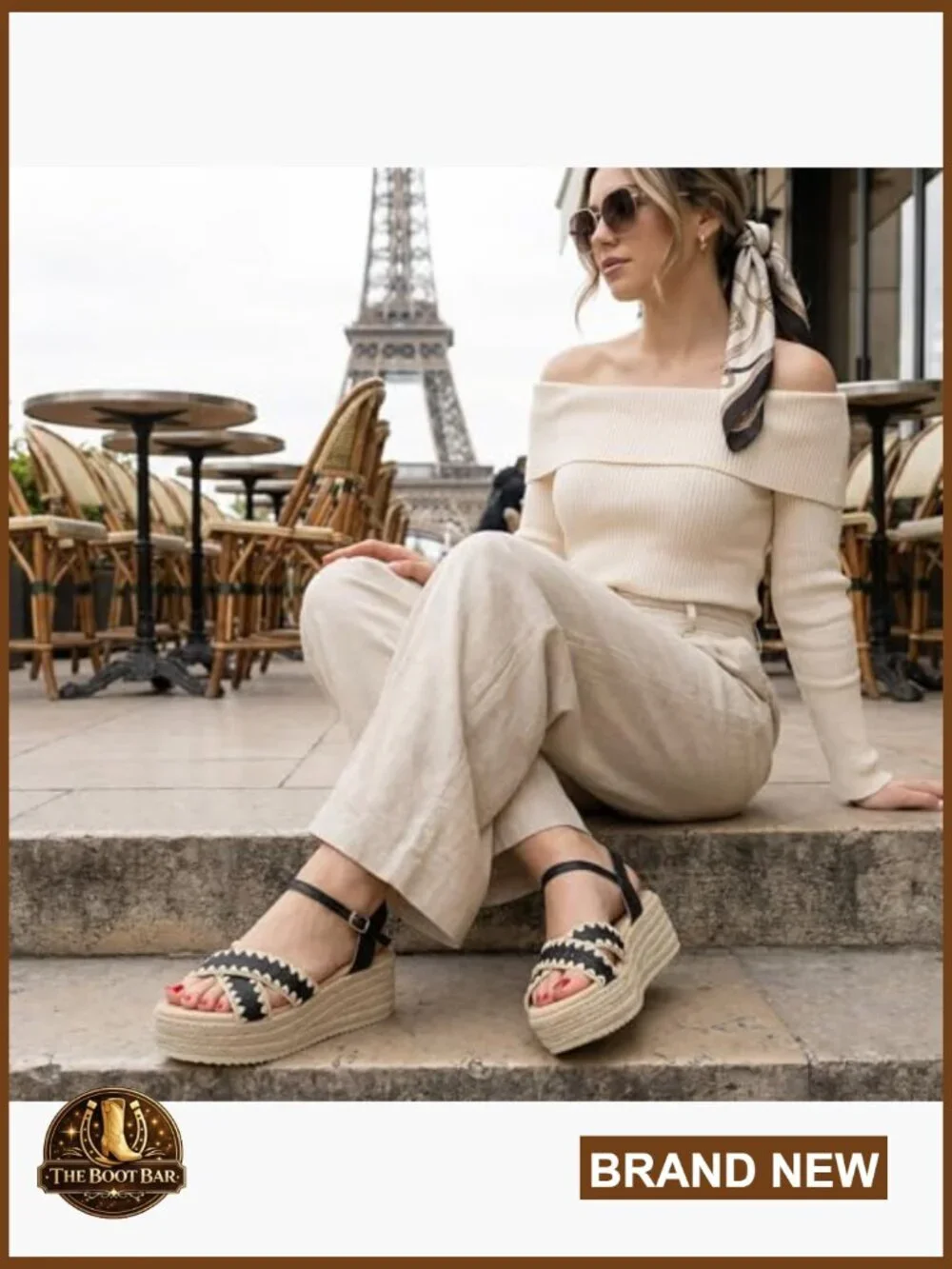 Woven Espadrille Platform Sandals Open Toe Adjustable Ankle Strap Women's